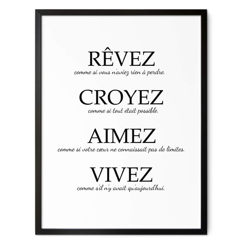 Poster Rêvez croyez aimez vivez