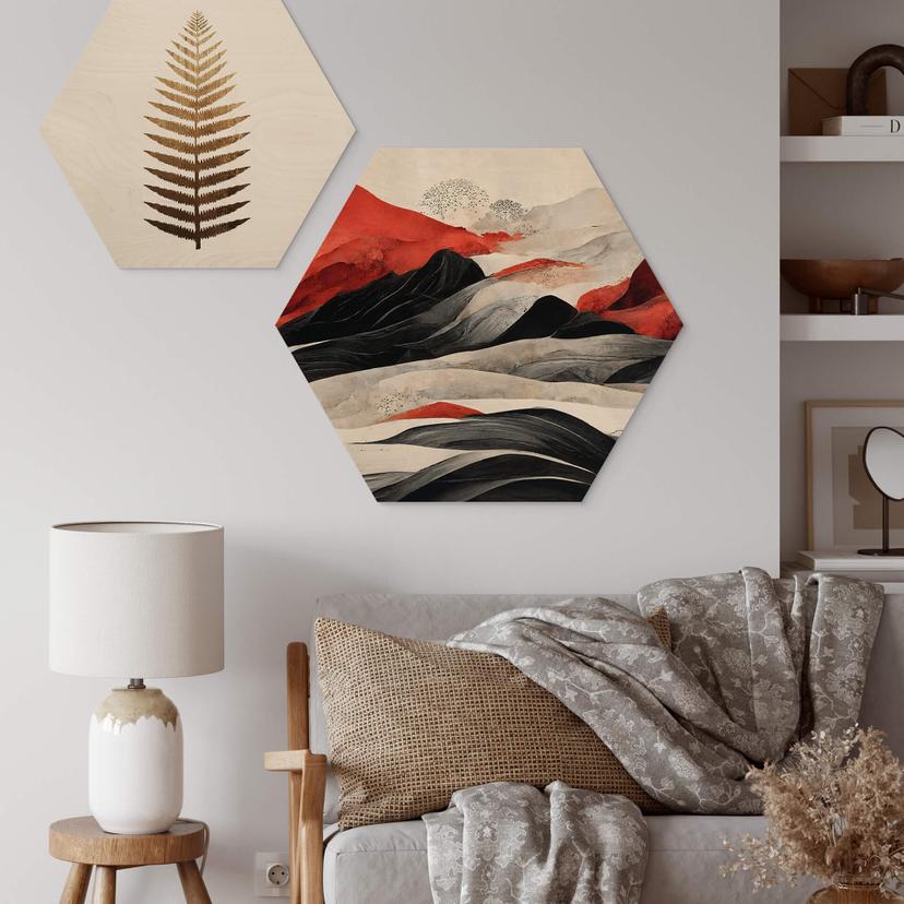 Esagono in legno Kubistika - Golden Fern