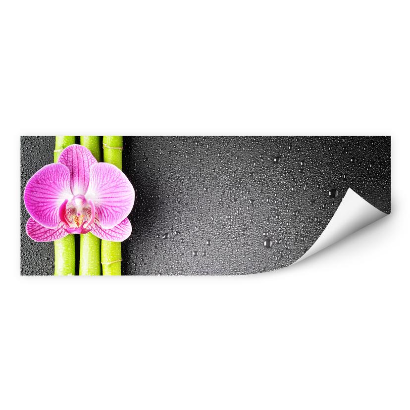 Zelfklevende Poster Orchid and Bamboo