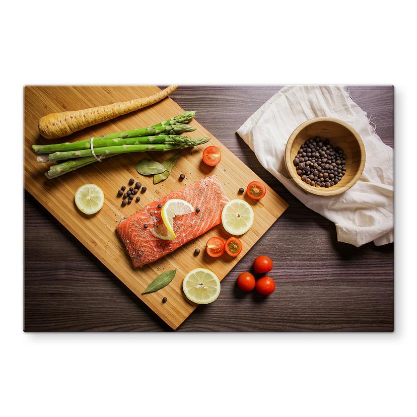 Pannello paraschizzi - Salmone fresco