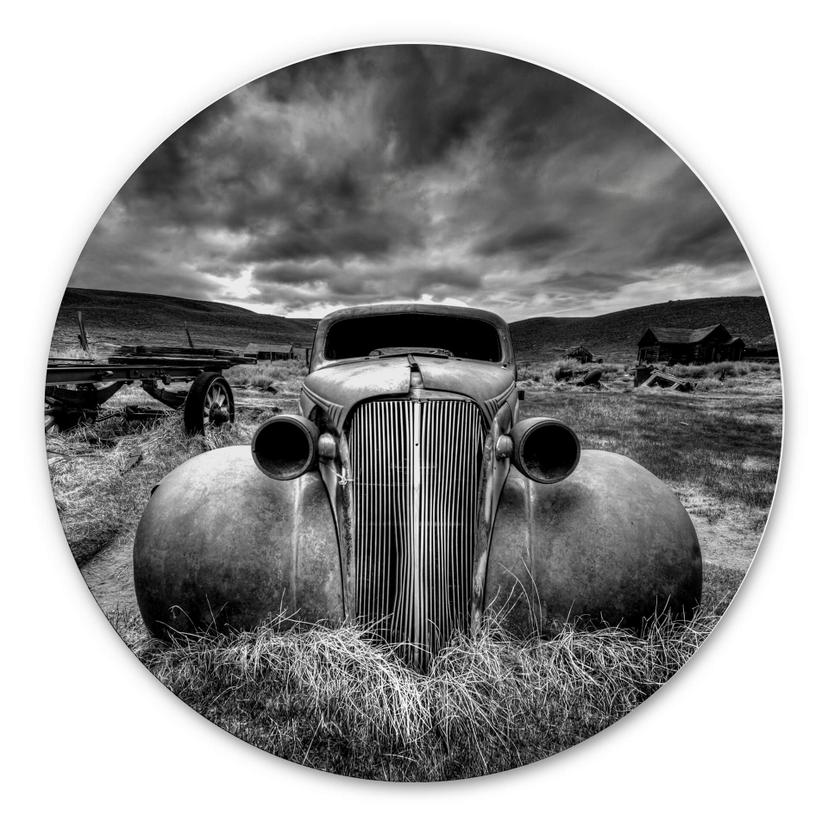Tableau en alu-Dibond Schlipf - Trop vieille pour rouler - Rond