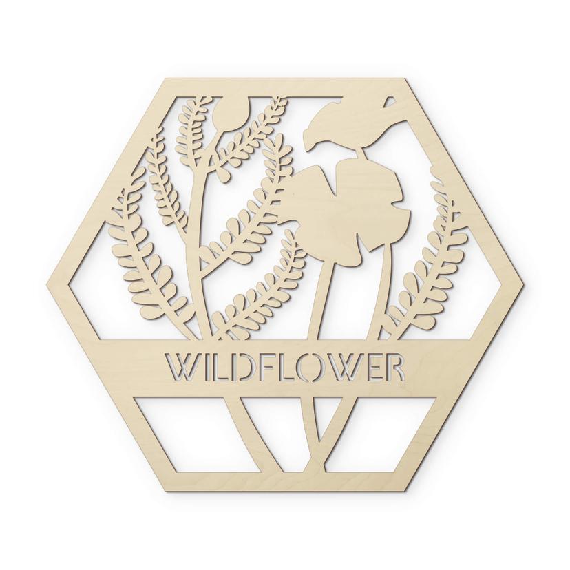 Decoro in legno - Wildflower