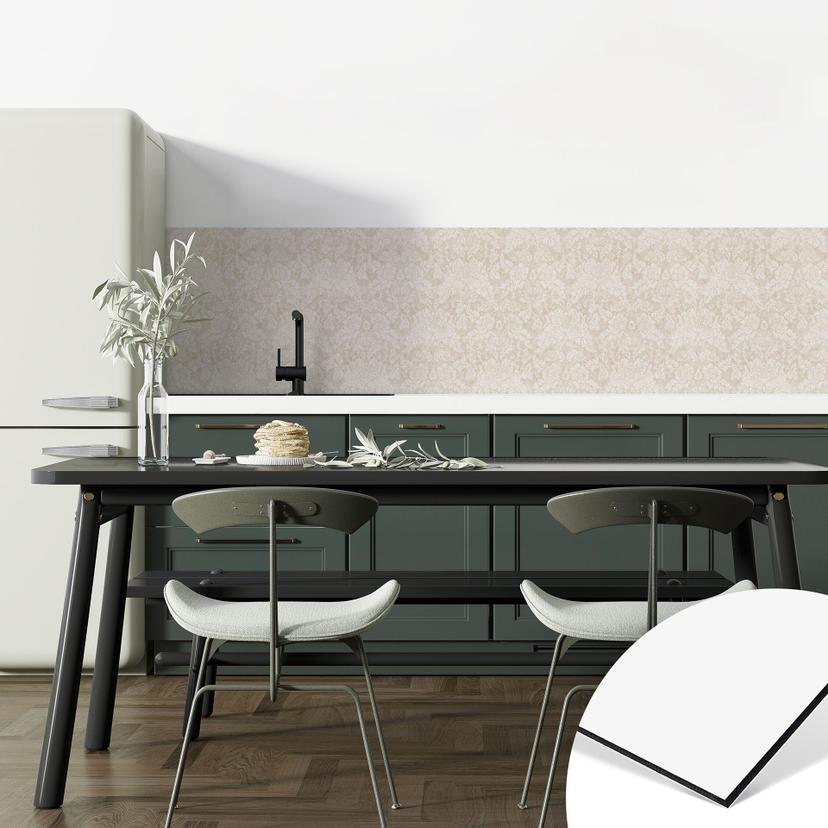 Revêtement pour cuisine Fleurs Ivory aspect baroque - Extensible - Bloomery Decor