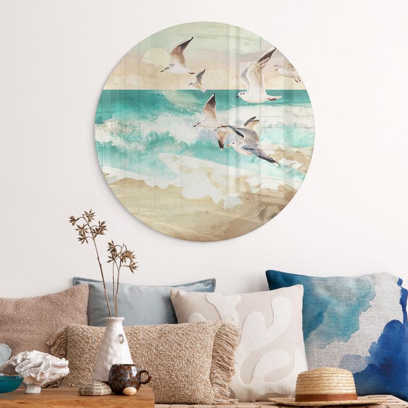 Stampa su vetro Gabbiani sulla spiaggia - SpaceFrog Designs