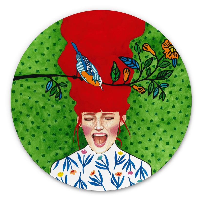 Tableau sur alu-Dibond rond Hülya - Printemps