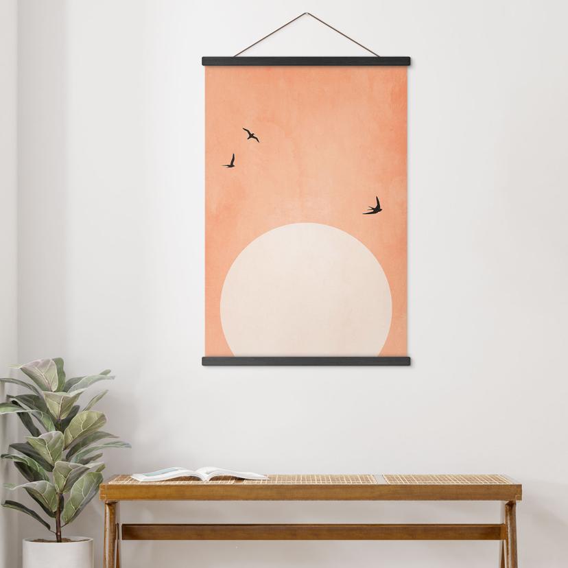 Poster tessile Tramonto all'albicocca - Kubistika