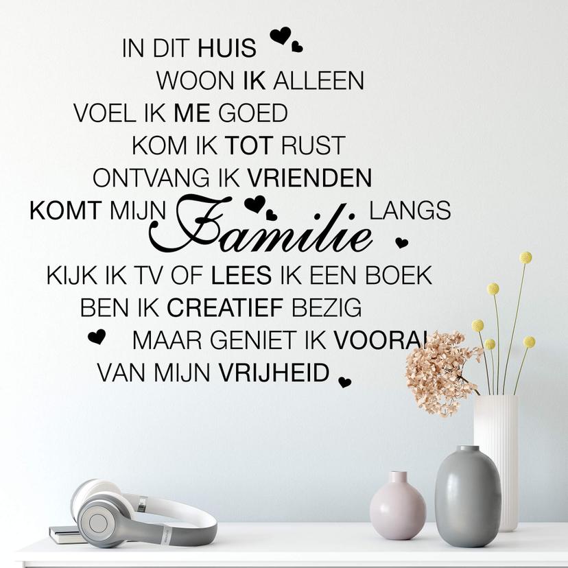 Muursticker In dit huis 3
