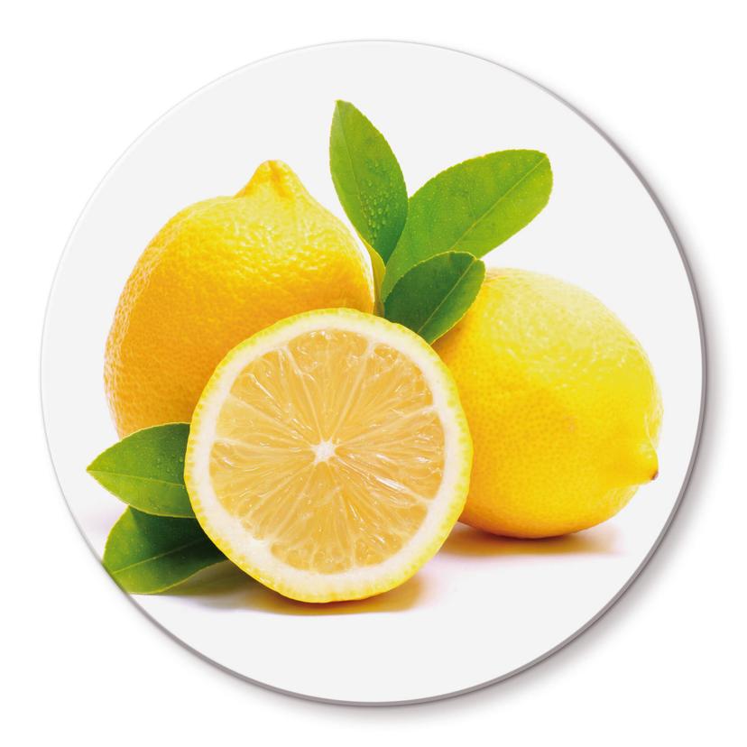 Tableau en verre - Citrons - rond