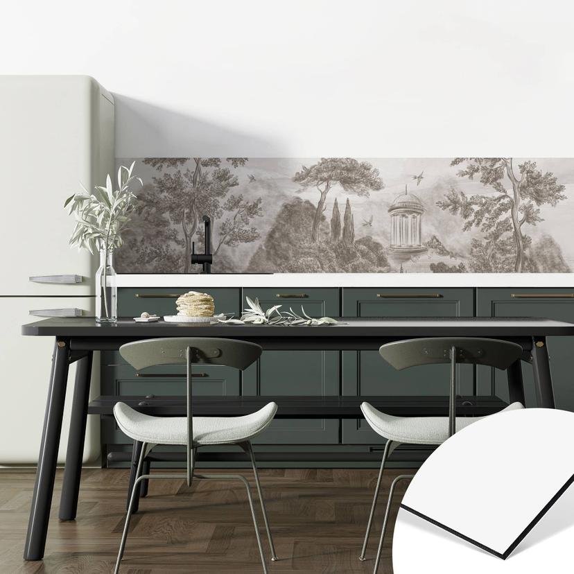 Keukenachterwand landschap met tuinlandschap in beige - Ms Tiff