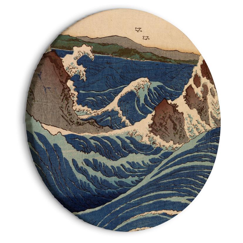 Rundes Leinwandbild Hokusai - Die große Welle von Kanagawa