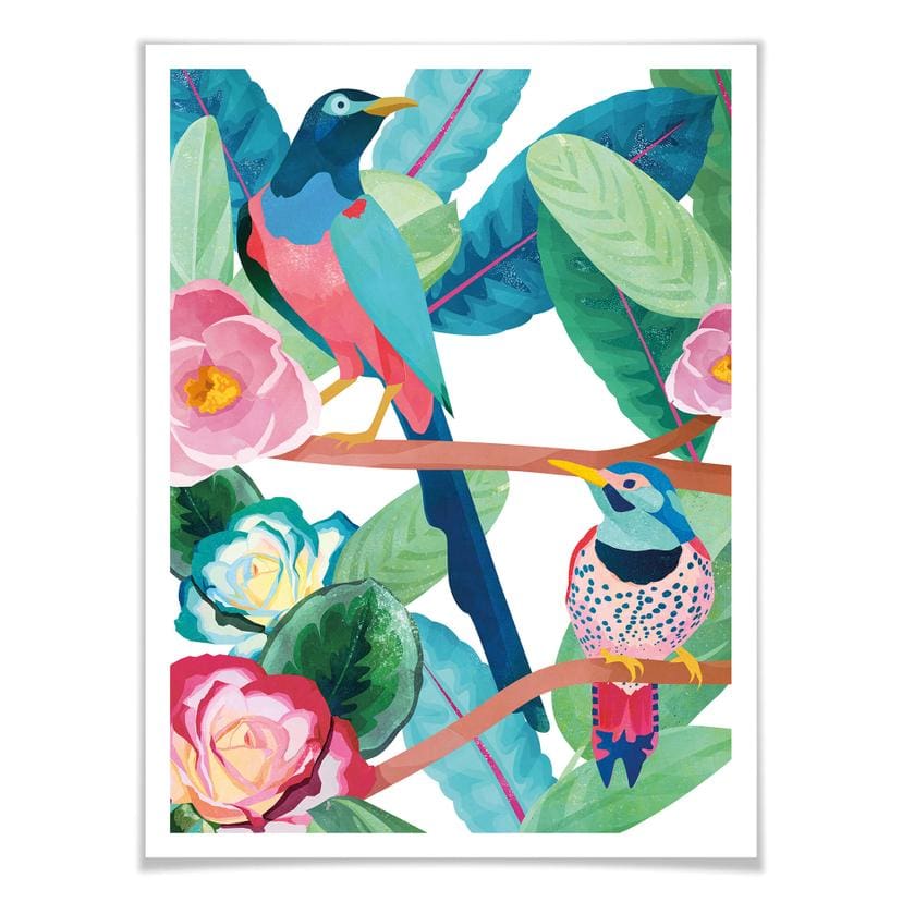 Póster Goed Blauw - Pájaros en primavera