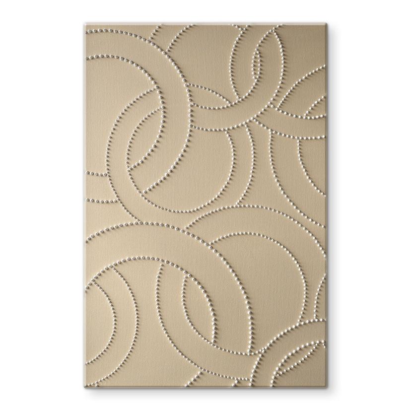 Glasbillede - Abstrakte ringe beige - Grande