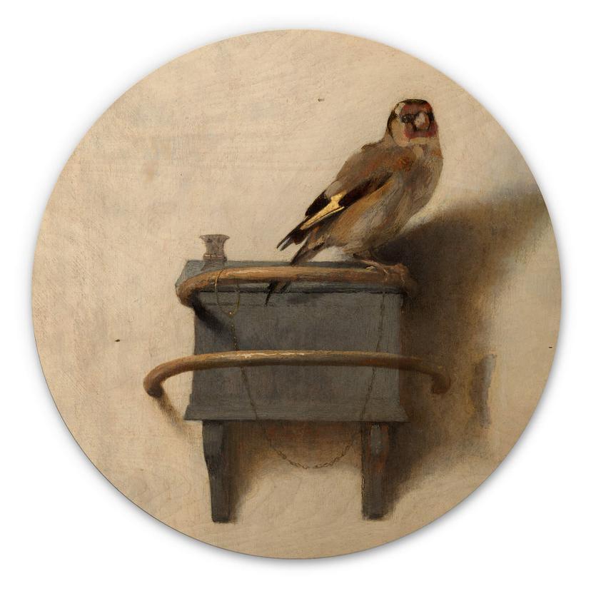 Fabritius Billede af træ - Guldfinken - Rund