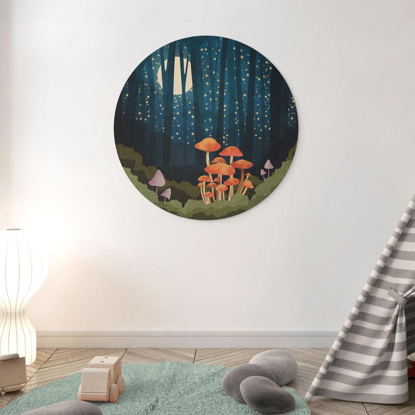 Stampa su legno Foresta e stelle di notte - SpaceFrog Designs