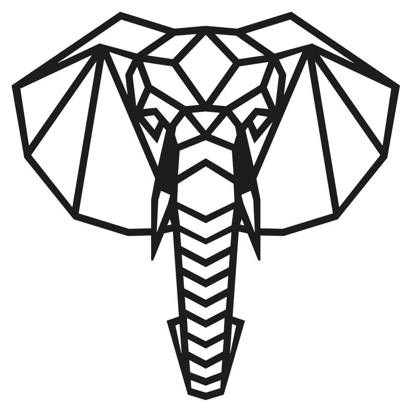 Adesivo origami - Elefante