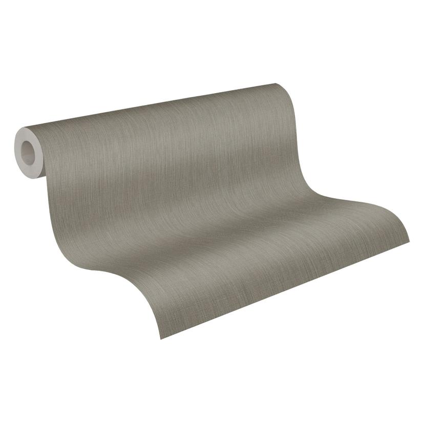 Lino texturado verde menta gris - Papel pintado no tejido texturado mate moderno