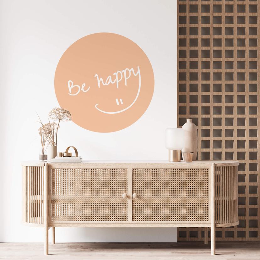 Adesivo murale Be Happy colore pesca