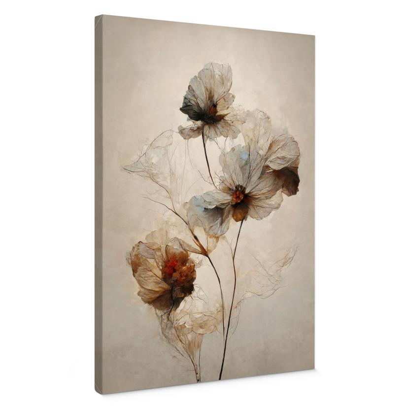 Lienzo flores secas - elegancia de lo pasajero - Treechild
