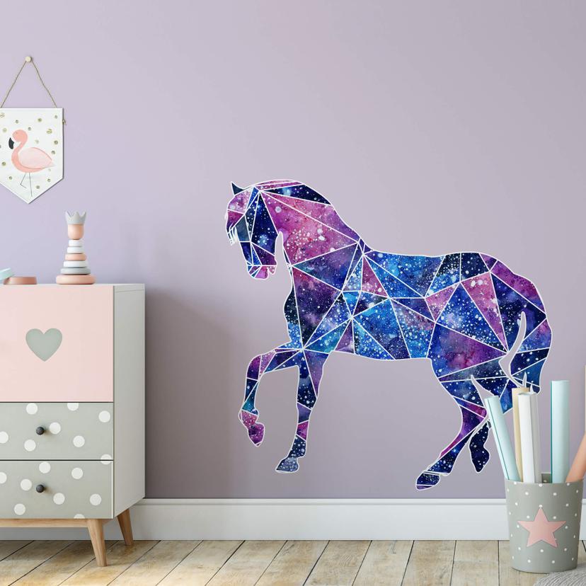Sticker mural Polygone Galaxie Cheval