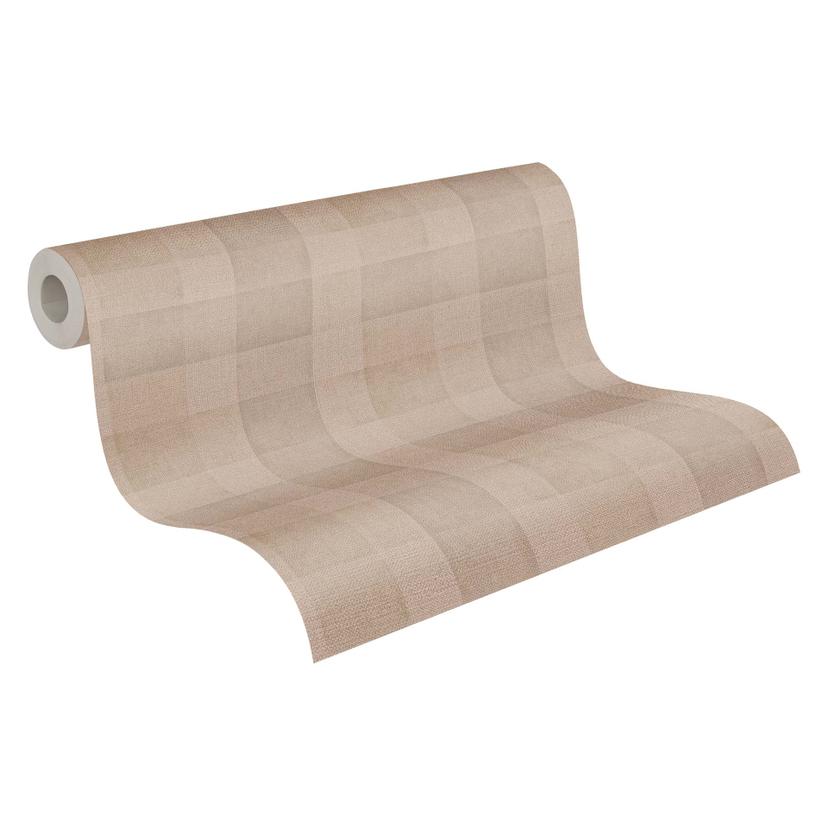 Papel pintado no tejido a cuadros - papel pintado casa de campo marrón beige sin PVC A.S. Création 3