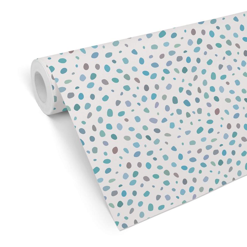 Papier peint à motifs Confetti multicolore - bleu