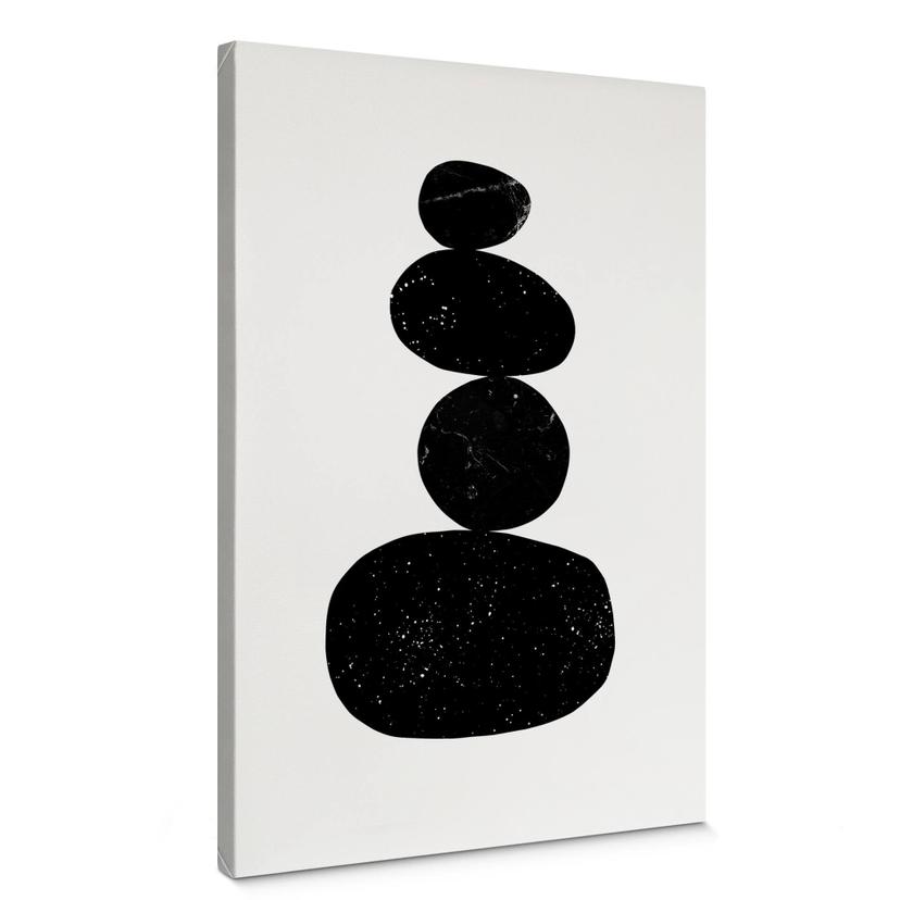 Lienzo Nouveauprints - Pebbles 3 negro