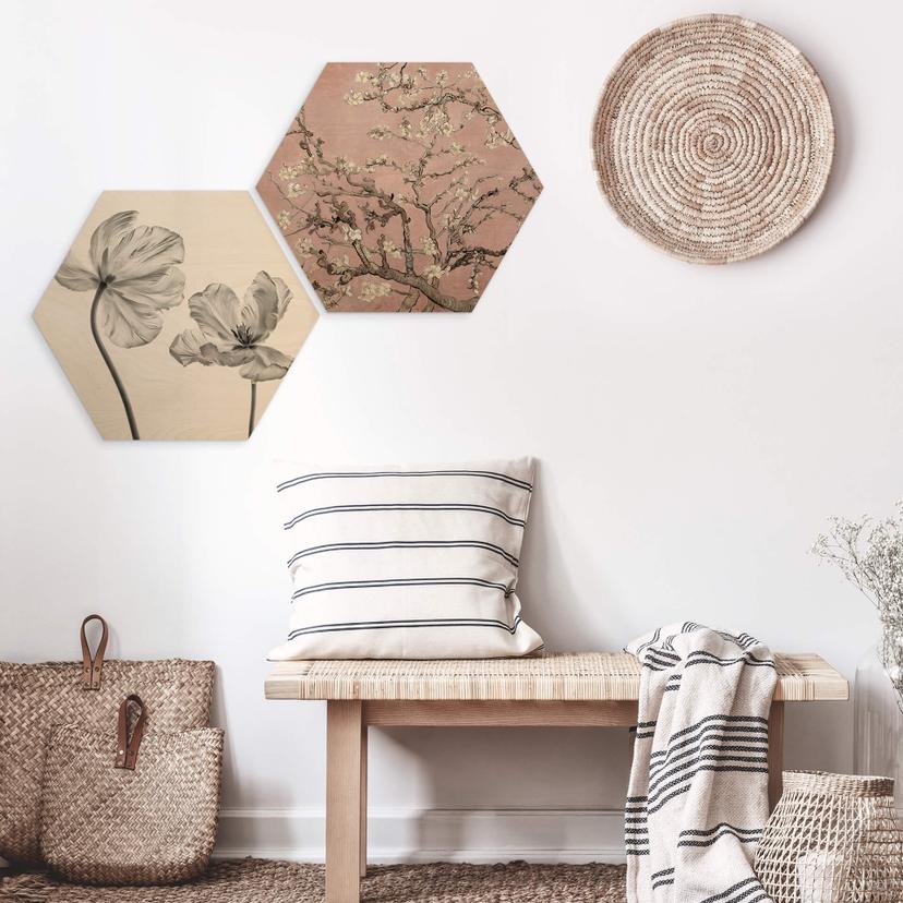 Esagoni in legno van Gogh - Mandorlo in fiore