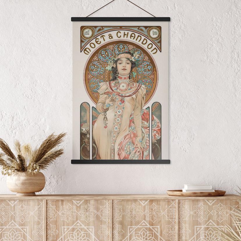 Póster de tela Moet and Chandon Dry Imperial - Mucha