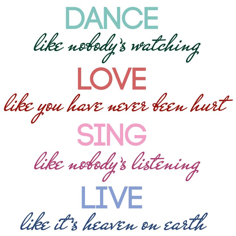 Adesivo murale - Dance, love, sing, live