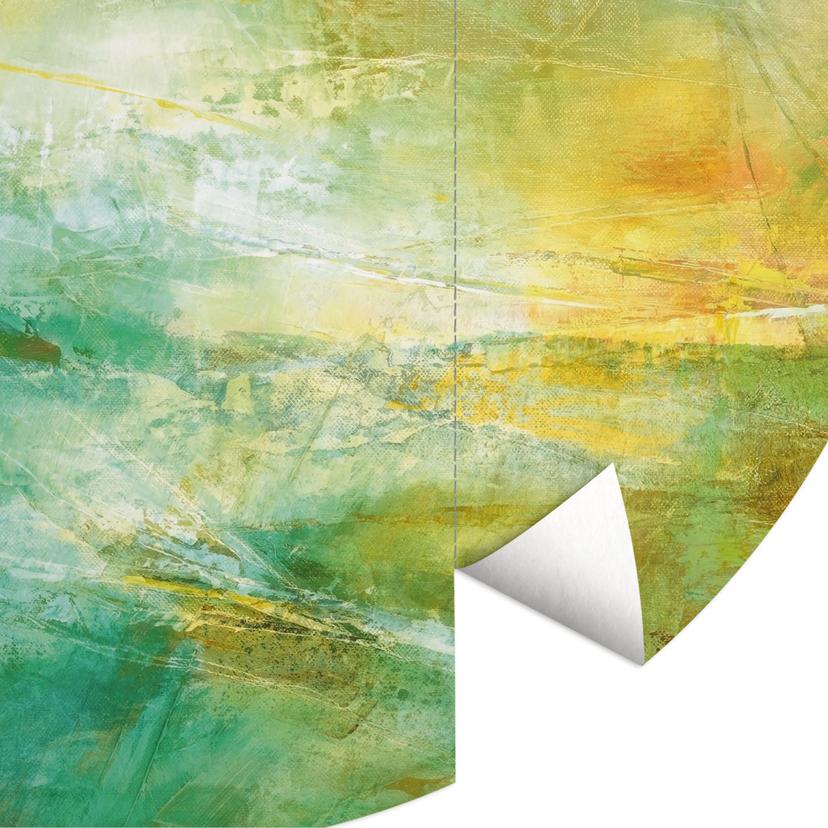 Fototapet Abstrakt horisont i limegrönt - Schmucker - Rund - Självhäftande/non-woven