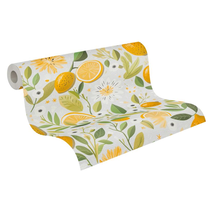 Papel pintado Fruta limones naranja verde - Papel no tejido colorido moderno - cocina & comedor