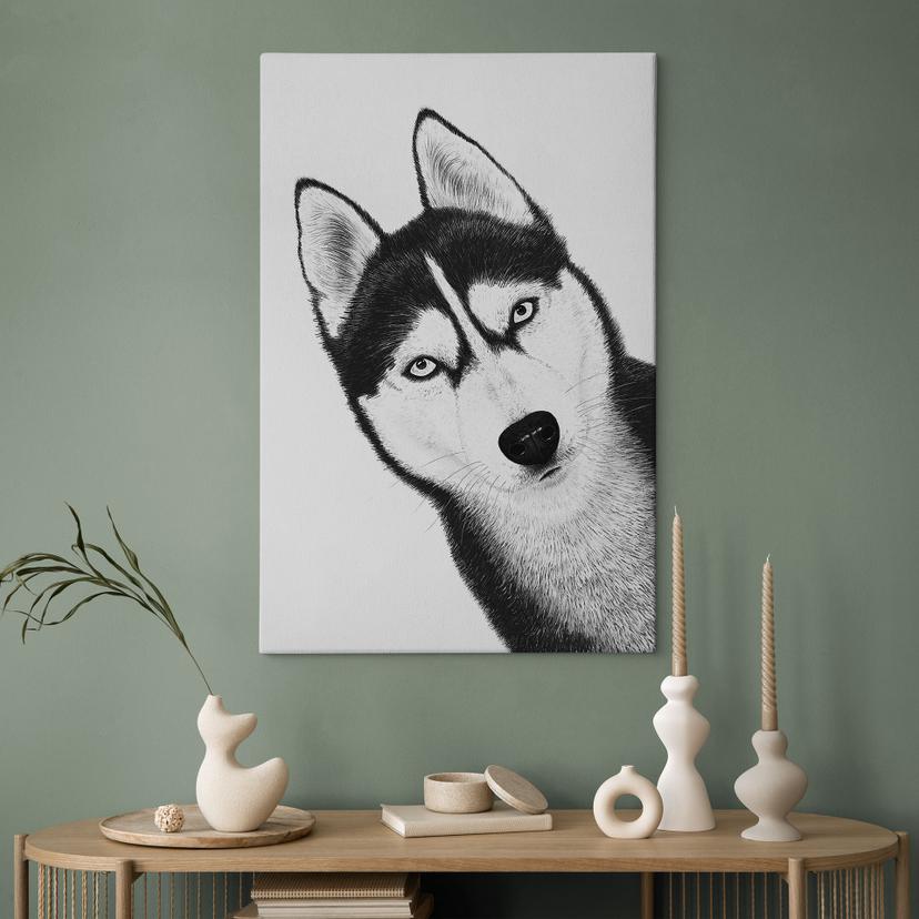 Canvas schilderij Siberische husky - hondenportret - Korenkova
