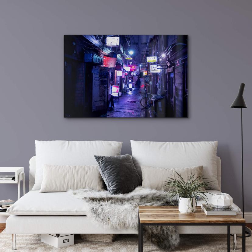 Tableau en verre acrylique Hugonnard - La vie nocturne au Japon