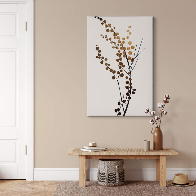 Tableau sur toile Kubistika - Branche dorée