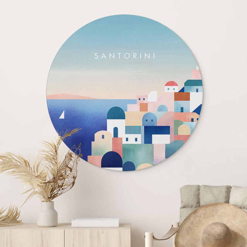 Decorazione murale in Dibond Case di Santorini - Rivers
