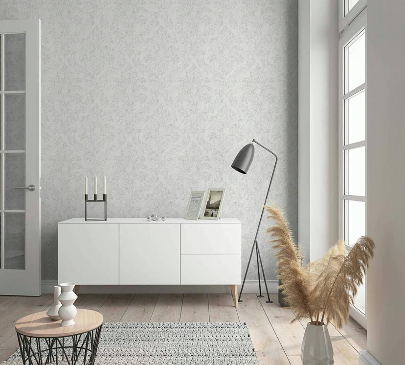 carta da parati in tessuto non tessuto bianco beige ornamentale per soggiorno camera da letto uffici
