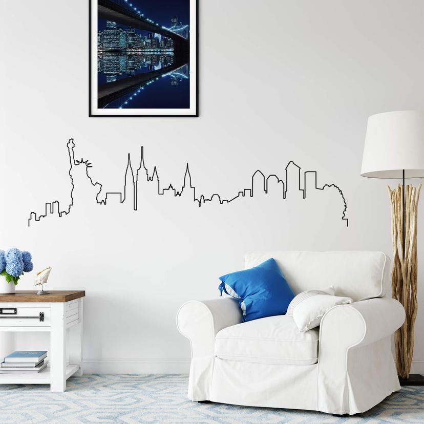 Muursticker New York Skyline Outline