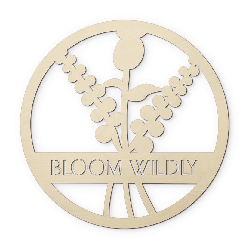 Wanddecoratie Populierenhout Bloom Wildly