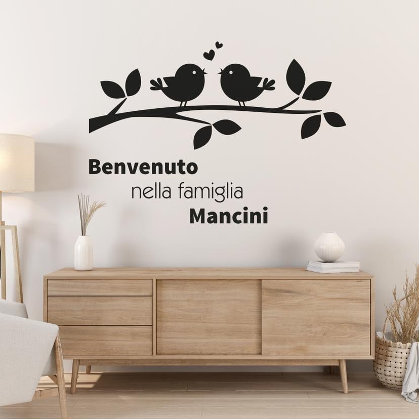 Wandtattoo + Name Benvenuto nella famiglia