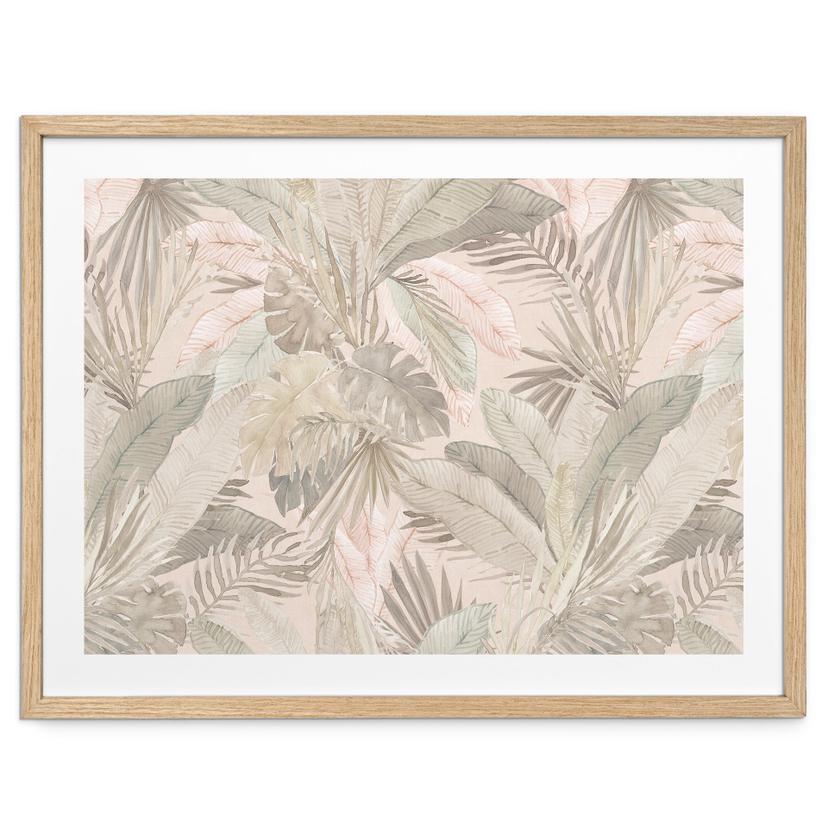 Poster Feuilles tropicales dans la jungle pastel - Bloomery Decor