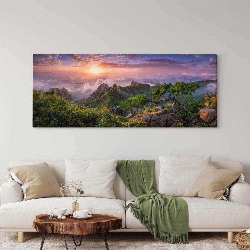 Leinwandbild Seo - Grüne Berglandschaft - Panorama
