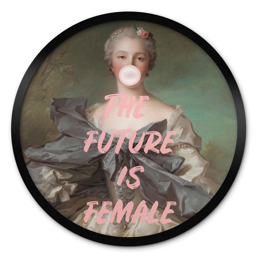 Sigende plakat Fremtiden er kvindelig - Grace Digital Art - Round