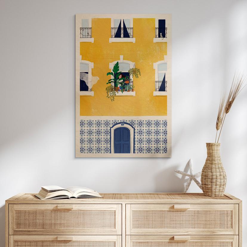Cuadro de madera fachada Menina Lisboa - Tomljanovic