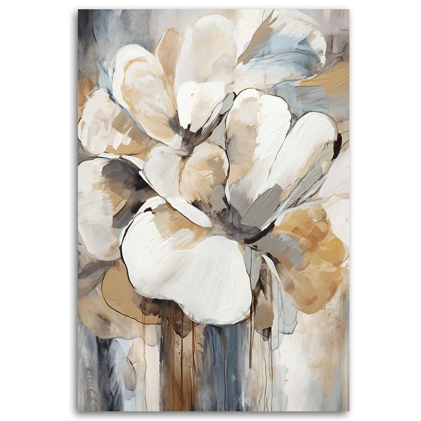 Canvasbillede, Beigefarvede blomster