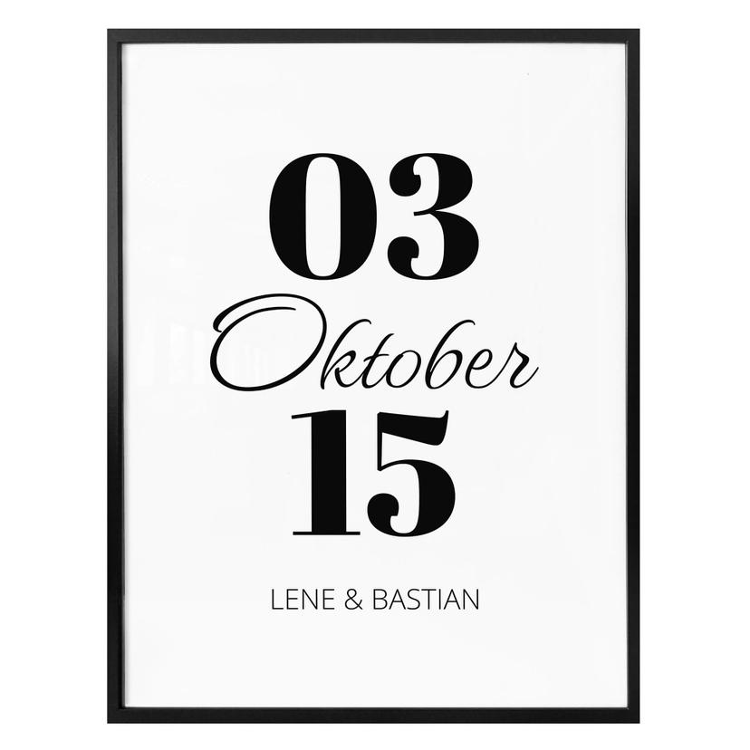 Poster personnalisé avec texte et date - Amour