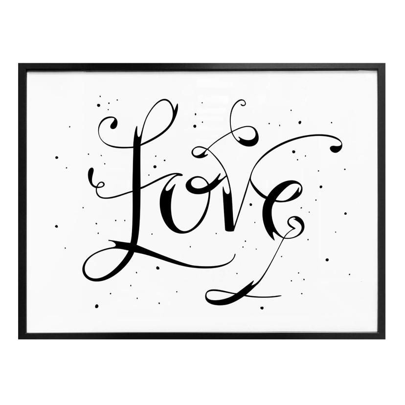 Póster Handlettering Love - blanco