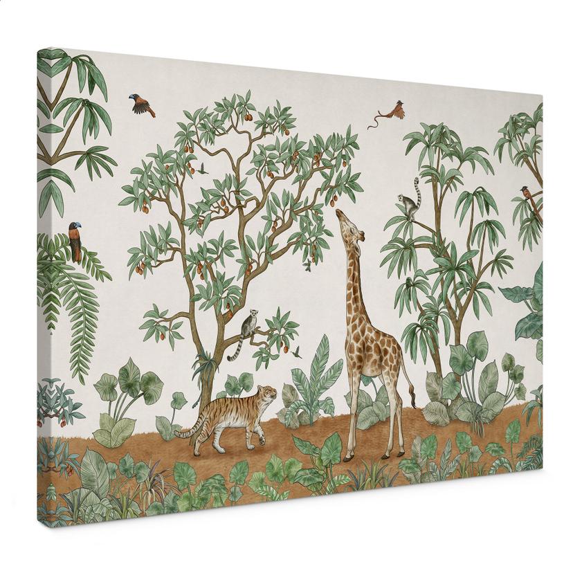 Canvasbillede skjult objekt jungledyr - Kikki Belle