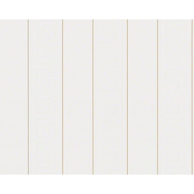 Versace Wallpaper - carta da parati Greek colore metallizzato, bianco