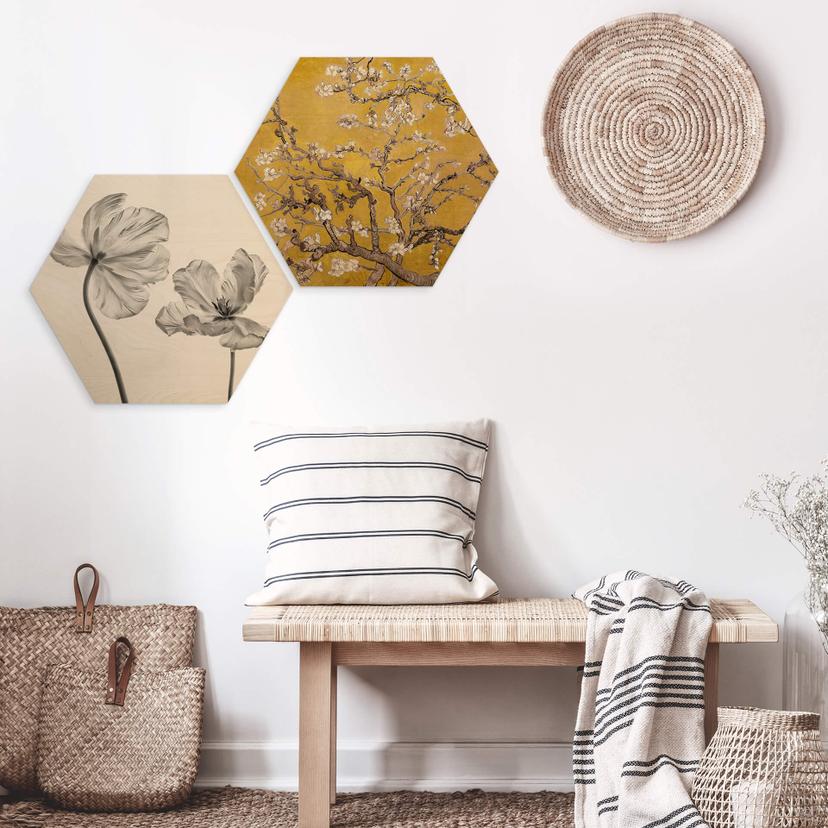 Esagoni in legno van Gogh - Mandorlo in fiore