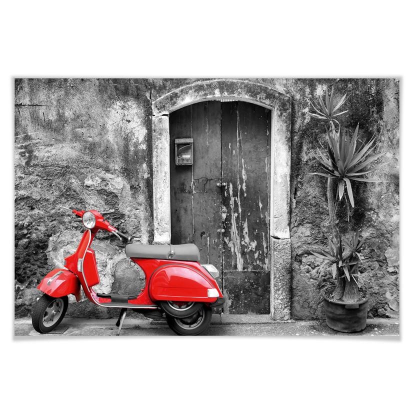 Poster - Red Scooter noir et blanc